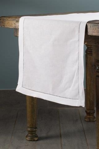Specialty Hemstitch White table runner
